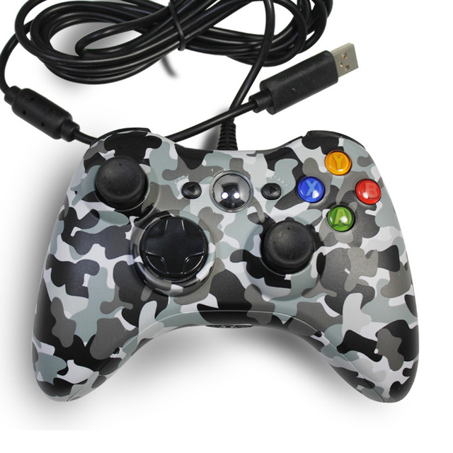 Camouflage Wired Gamepad for XBOX 360 Controller with Headset Compatible with Xbox360 Console Pc Computer