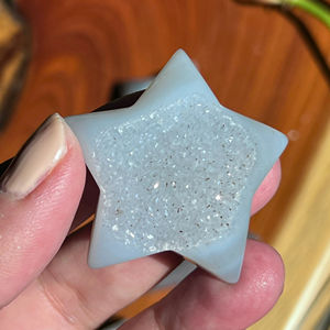 Agate Geode Star, pierre de cristal énergétique naturelle polie, pour la décoration de la maison et du bureau, guérison Reiki, équilibre des chakras, cadeau artisanal - Product Image 3