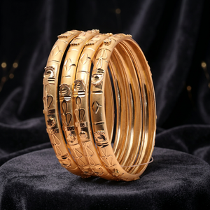 Lot de Bracelets de Luxe Dorés en Laiton Plaqué Or, Design Traditionnel, pour Femme - Product Image 3