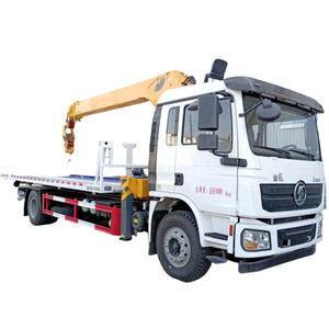 Camión de Remolque de Plataforma Plana SHACMAN 4x2 con Grúa de Brazo Articulado en Venta - Product Image 1