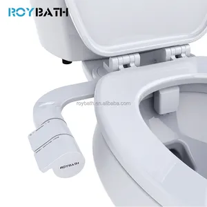 Non Electric Bidet Toilet Attachment , Include Multimode Cleaning Dual Retractable Nozzles and Water Pressure Adjustable Knob