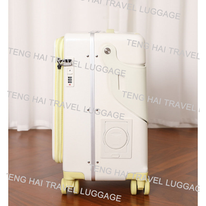 <span class=keywords><strong>Valise</strong></span> en aluminium pour enfants, nouvelle <span class=keywords><strong>valise</strong></span> de voyage pour bébé avec roulettes pivotantes et garde-corps pour l'embarquement et la promenade, porte-gobelet - Product Image 4