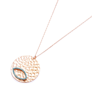 Simple moderne martelé pendentif turc fait à la main en gros 925 bijoux en argent Sterling - Product Image 1