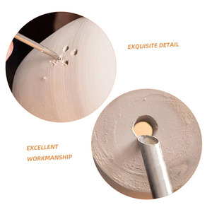 LISI Lot <span class=keywords><strong>de</strong></span> 5 poinçons à cercle en acier inoxydable pour <span class=keywords><strong>sculpture</strong></span> sur argile et poterie, certifiés CE, 11 cm et 13,5 cm, pour le bricolage - Product Image 5