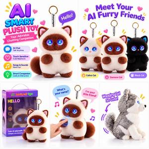 Juguete de Gato de Peluche Premium con Chat de Voz Inteligente, Ojos Expresivos y Respuesta Emocional Activada por Tacto para Tiendas de Regalos Navideños - Product Image 5