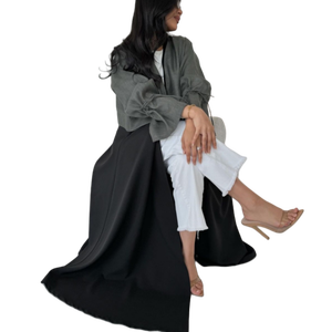 Dubai-inspired Modest <strong>Abaya</strong> for Women Ice Silk Crepe Turkish Muslim Cardigan Patchwork <strong>Design</strong> Summer Casual Conservative Robe - Product Image 3