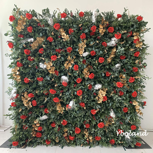 Panneau mural floral artificiel en soie blanche et verte A-1938 pour mariage et remise de diplôme, décorations florales 5D, toile de fond murale florale 8ft <span class=keywords><strong>x</strong></span> 8ft - Product Image 4