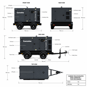 เครื่องกำเนิดไฟฟ้าดีเซลแบบเงียบ Cummins Weichai Yuchai 20kva 20kw 30kw 30kva 40kva 60kva 80kva 100kva 100kw พร้อมระบบ ATS 200A - Product Image 3