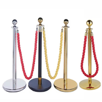Barrière de contrôle des foules en acier inoxydable velours or/argent/noir 6 kg Modèle TSZ-01 Poteau de guidage suspendu avec corde pour parking