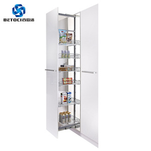 BETOCI <b>Kitchen</b> <b>Pull</b>-<b>Out</b> <b>Basket</b> Multi-Layer Storage Rack Iron Chrome Plated Durable Cabinet Organizer - Product Image 3