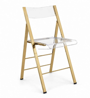 Chaise de salle à manger pliante en acier inoxydable, design contemporain portable pour hôtel, mariage, fête, salon, appartement