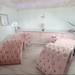 DCM Wimpern gebogenes Schönheits bett rosa benutzer definiertes Wimpern verlängerung sbett für Salon ausrüstung