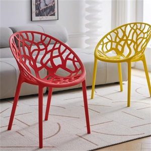 Sedia da Pranzo Moderna Personalizzata in Plastica con Motivo Traforato per Ristoranti Fast Food, in PP Colorato - Product Image 4