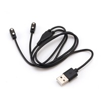 Cable de Carga Magnético Divisor de 2 Pines USB a 2x2 Pines Negro o Blanco 60cm para Smartwatches Cargador Magnético Dual para Reloj Inteligente