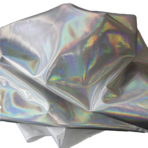 Tessuto Elasticizzato con Stampa a Caldo e Laser in Lamina Bianca per Abbigliamento da Danza - Product Image 1