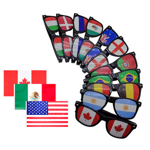 Autocollants personnalisés pour les fans de la Coupe du Monde de football, lunettes avec drapeau national, impression de logo en plusieurs couleurs et de haute qualité - Product Image 2