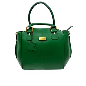 Bolso de Mano de Cuero Vacuno Verde para Mujer con Cierre de Cremallera, Impermeable, Duradero, Casual, con Correa Cruzada, Gran Capacidad, Superventas - Product Image 1
