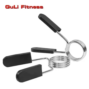 1/2 Inch Spring Collars Clips With Plastic Rubber Handle 25/28/30/50mm Barbell Clamps Locks Collar For Weight Bar Plate Barbell