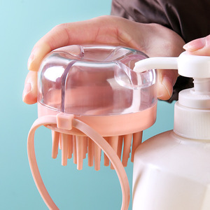 Cepillo para masaje del cuero cabelludo con doble compartimento, dispensador a presión, peine transparente para la cabeza, material TPR para uso general - Product Image 3