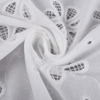 Tissu en voile brodé 100 % coton blanc biologique de haute qualité, tissé pour vêtements de mariage, textiles de maison, sacs et accessoires pour filles