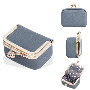 Porte-monnaie mini en cuir véritable pour femme, boîte de rangement portable pour bijoux, multifonctionnelle avec fermeture éclair et sangle chaîne, durable pour bagues et boucles d'oreilles - Product Image 6