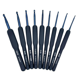 Gancho de aluminio con cabeza de <span class=keywords><strong>ganchillo</strong></span> azul al por mayor de fábrica, mango suave, excelente forma cuadrada, gran cantidad para traje de <span class=keywords><strong>ganchillo</strong></span> de <span class=keywords><strong>Amazon</strong></span> - Product Image 2