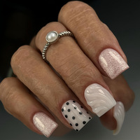 30 Uñas Postizas con Diseño 3D de Gotas de Agua, Uñas de Lujo al por Mayor, Personalizables, Reutilizables, Puntas de ABS de Fábrica
