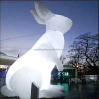 Décoration de Pâques gonflable décorative pour l'extérieur Lampe ballon lapin à lumière LED pour le festival de la mi-automne