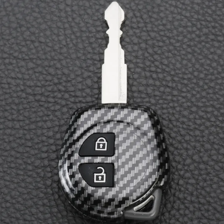 Capa de plástico inteligente da chave do automóvel, da fibra de carbono para suzuki alto