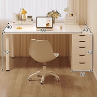 Bureau simple pour chambre de location, bureau d'ordinateur pour femme, coiffeuse intégrée, bureau de télétravail
