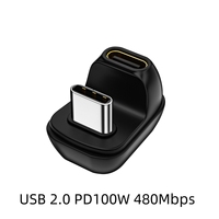 Adaptateur magnétique pratique 100W en forme de U Type-C mâle vers Type C femelle Connecteur de conversion audio 8K plus rapide pour Pad Phone Gamer