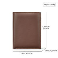Portefeuille fin vintage minimaliste en cuir véritable imperméable avec blocage RFID, porte-cartes, porte-monnaie pour homme