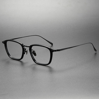 Monture de lunettes en titane pur 2024, monture de lunettes optiques carrée pour hommes, myopie, lunettes de prescription, monture de lunettes de luxe pour femmes, petite lunette KJ-24