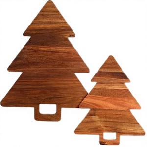 Tabla de Cortar de Madera de Acacia Ecológica Yichuang con Diseño de Árbol de Navidad, Apta para Lavavajillas, para Uso Decorativo en la Cocina Durante las Fiestas - Product Image 2