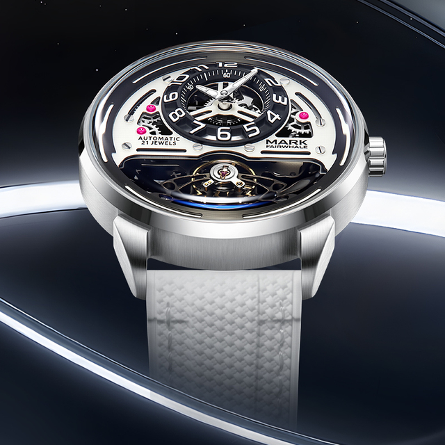 Mark Fairwhale Cross Border Hot Seller Dual Tourbillon Auto Mechanical Watch Alloy Case Luminous Water Resistant Watch Wholesale