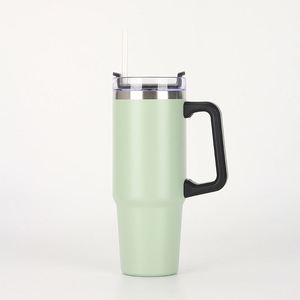 <b>Double</b> <b>Wall</b> Vacuum Insulated Stainless Steel Tumbler 20oz Car <b>Cup</b> With Handle Straw for Picnic Driving - Product Image 1