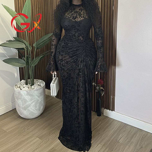 GX6301 Moda 2026 Abiti Eleganti da Donna Primaverili con Scollo a O, <span class=keywords><strong>Maniche</strong></span> <span class=keywords><strong>Lunghe</strong></span> a Campana, Trasparenti, Maxi, con Fodera - Product Image 6