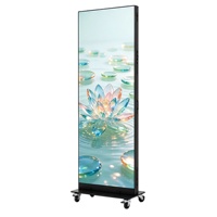 Écran publicitaire numérique LED intérieur P1.53 avec design mobile autoportant pour centres commerciaux, hôtels et promotions de marques
