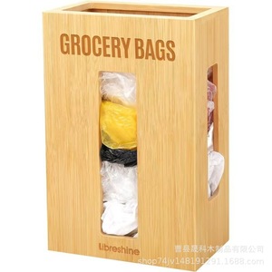 Wooden Grocery Bag <b>Storage</b> <b>Box</b> Wall Mounted Rectangle Cabinet Organizer Easy Cleaning <b>Kitchen</b> <b>Storage</b> Solution - Product Image 5
