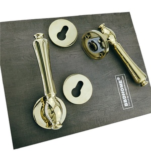 Hiện Đại Kéo Hoa Hồng Lối Vào Khóa Dubai <span class=keywords><strong>Brass</strong></span> PVD Vàng Màu Cửa Xử Lý Vàng - Product Image 5