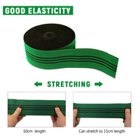 Sangle de ceinture de tapisserie d'ameublement de meubles de bande élastique rayée verte durable de 60mm étirant le caoutchouc de polypropylène pour le canapé de lit