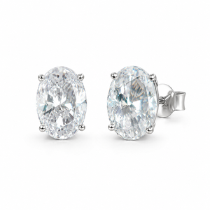 Boucles d'oreilles clous ovales minimalistes tendance en argent sterling 925 avec zircon de UM Jewelry – Idéales pour le quotidien, les mariages, les fiançailles, les anniversaires et les fêtes - Product Image 4