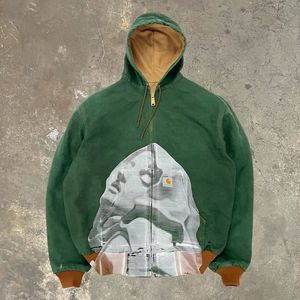 Droshipping Unisex Oversized Hooded Pullover <b>Fleece</b> Sweatshirt Digital Printing Streetwear Style 100% Cotton <b>Brown</b> Color - Product Image 2