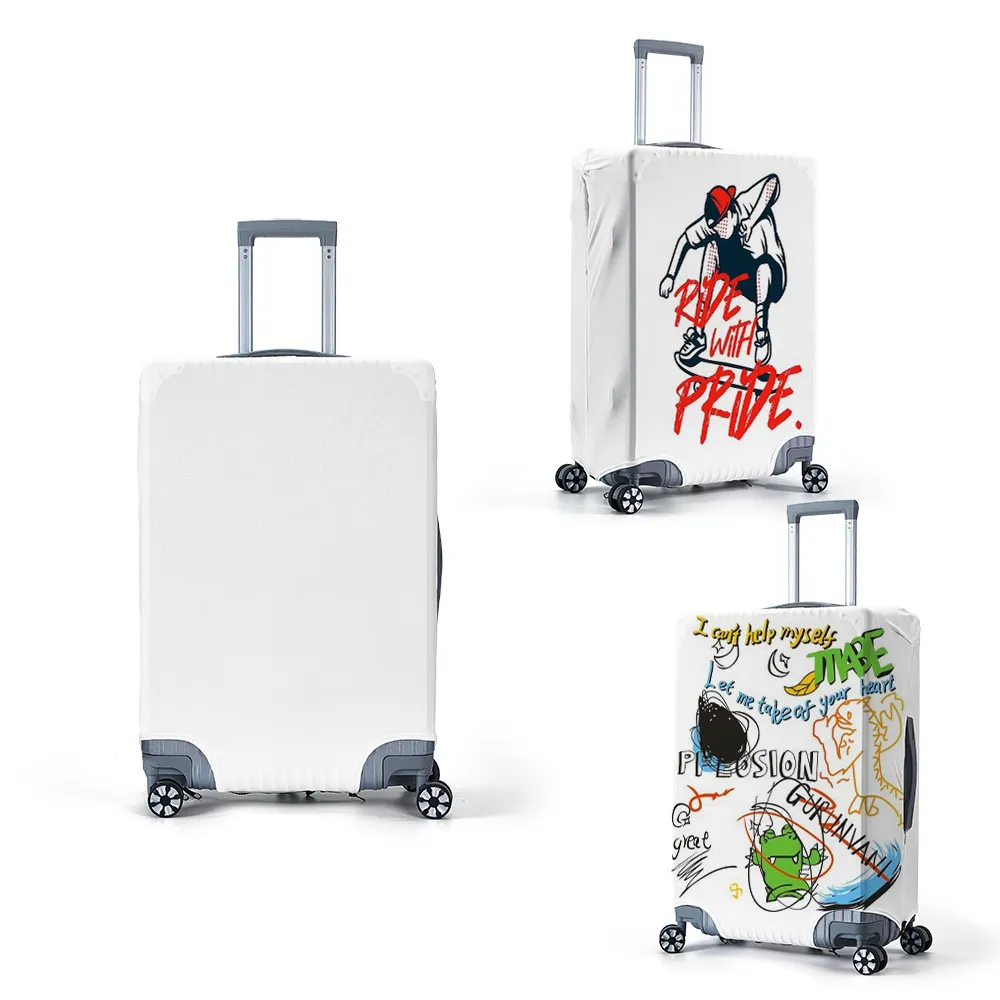 Housse de bagage personnalisée imprimée en sublimation Housse de valise Valise lavable 18-32 pouces Housses de protection de bagage de taille personnalisée