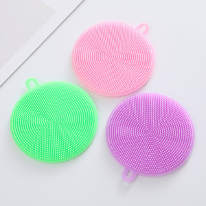 Silicone <b>Cleaning</b> <b>Brush</b> Non Scratch Dish Scrubber Reusable Kitchen Washing <b>Brush</b> with Hanging Loop - Product Image 4