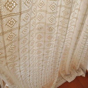 Tende macramè all'uncinetto fatte a mano bianche vintage all'uncinetto - Product Image 3