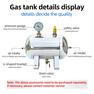0.3L Small Mini Stainless Steel 304 Horizontal Air Reservoir Tank For Beauty Equipment/compressor