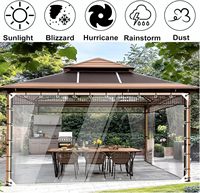 Bâche transparente en PVC enduit 5x7 pieds, imperméable, avec œillets, résistante aux UV, anti-déchirure, en tissu polyester léger pour l'extérieur