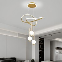Lustre de luxe doré 120W, luminaire tricolore, suspension de plafond, lustre pour la décoration de la maison