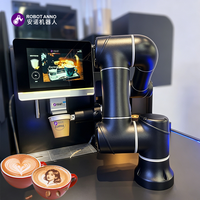 Nouvelle version du robot à café à 6 axes et double bras robotisé, kiosque à café en libre-service 24h/24 sans personnel avec latte art personnalisé et 28 saveurs